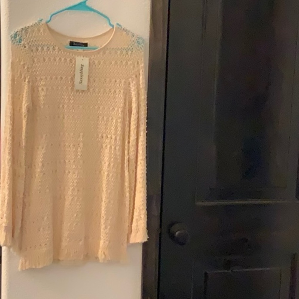 Cream longsleeve Sassy Bling Dress